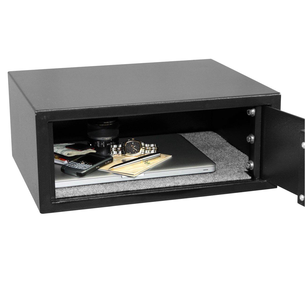 Honeywell Safes & Door Locks Honeywell Safes & Door Locks - Hotel Room Style Safe Box with Digital Lock - Fits 17\" Laptop - LED Display Panel - Low Profile Steel Security Personal Safe for Money - 1.14 Cubic Feet - Black - 5105DS