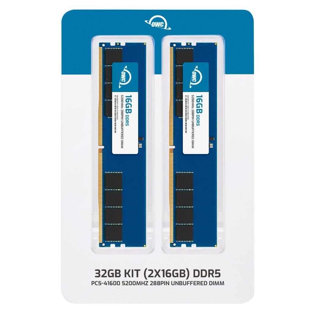 OWC OWC 32GB (2x16GB) DDR5 5200 PC5-41600 CL42 1Rx8 288-pin 1.1V Non-ECC UDIMM Memory RAM Module Upgrade Compat with HP OMEN 25L GT15-1075t 25L GT15-2085t 40L GT21-1490xt 40L GT21-2085t 45L GT22-1455xt