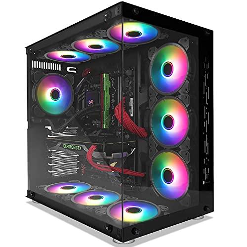 EZDIY-FAB EZDIY-FAB 120mm Computer Case Fan,Motherboard Aura Sync Fan,High Airflow,Speed Adjustable, ARGB Fan with Fan Hub and Remote-5 Pack