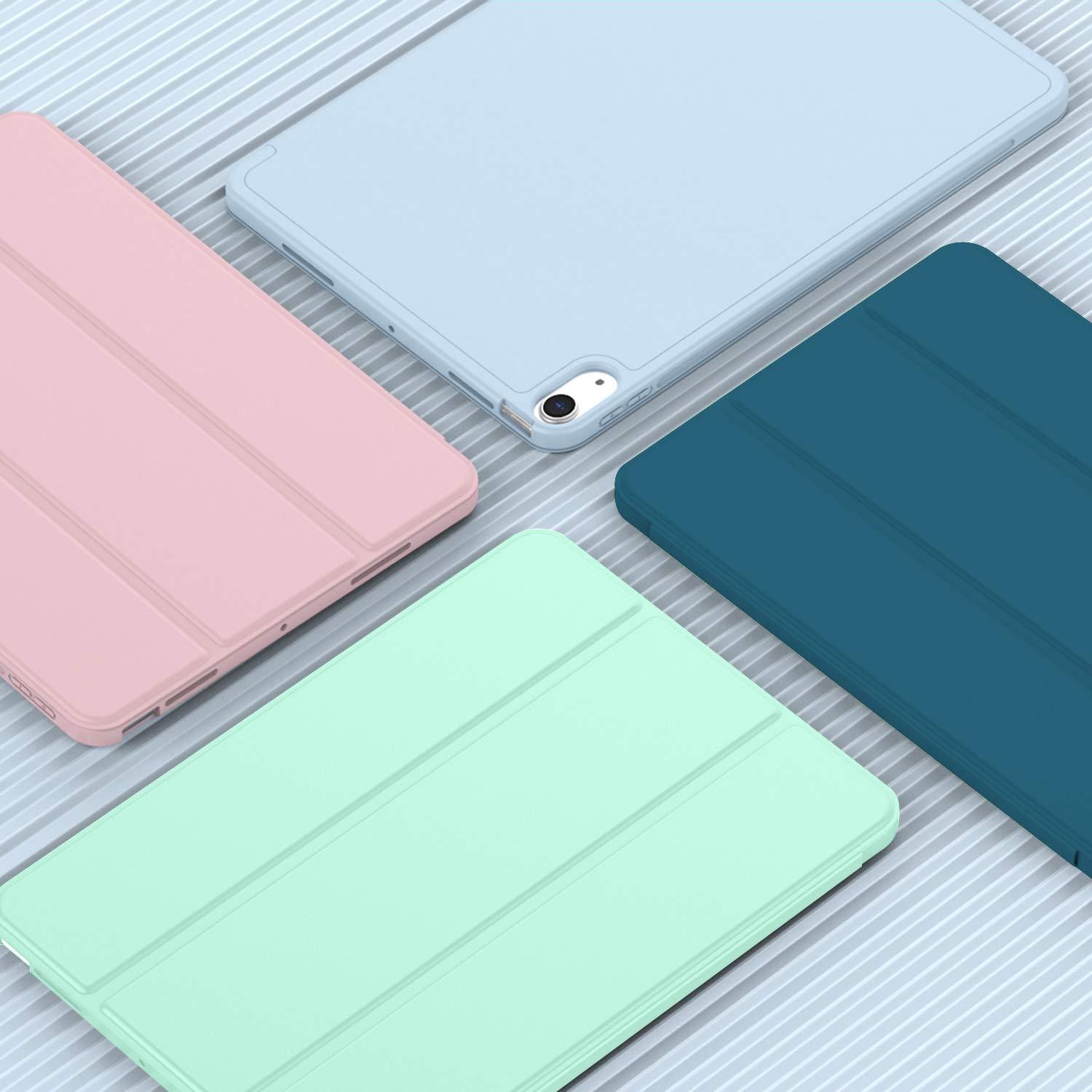 iMieet iMieet iPad Air 11 Inch Case M2 2024, iPad Air 5th/4th Generation Case 2022/2020 10.9 Inch with Pencil Holder, Trifold Stand Smart Case(Light Green)