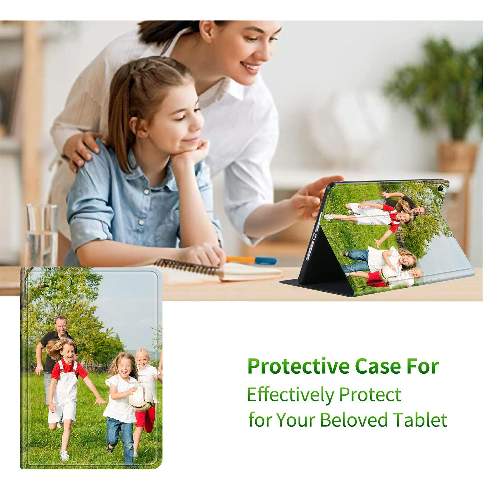 RWUTYTIUL Design Your Own Photo Tablet Case for Samsung Galaxy Tab A8 10.5" Tablet (SM-X200/X205/X207), Customized Samsung Tab A8 10.5 Inch 2022 Tablet Case for Women Men Girl Boy, Slim Folding Stand Cover