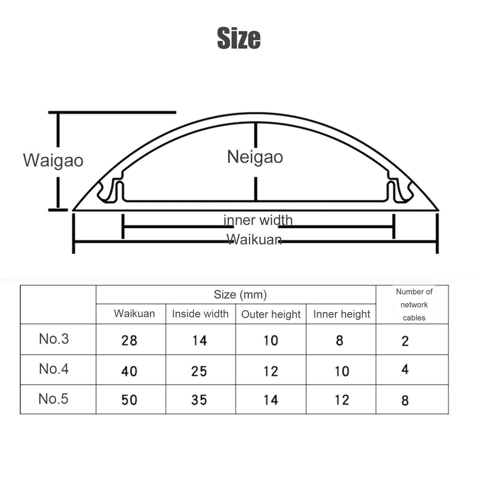 HAIXHX Stainless Steel Cable Raceway Cord Cover, Self Adhesive Waterproof Floor Cable Cover Cord Management for Home/Office (Color : Silver, Size : No.4)