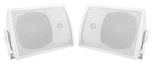 Rockville (2) Rockville HP5S-8 5.25" Outdoor/Indoor Home Theater Speakers w/Swivel Bracket White