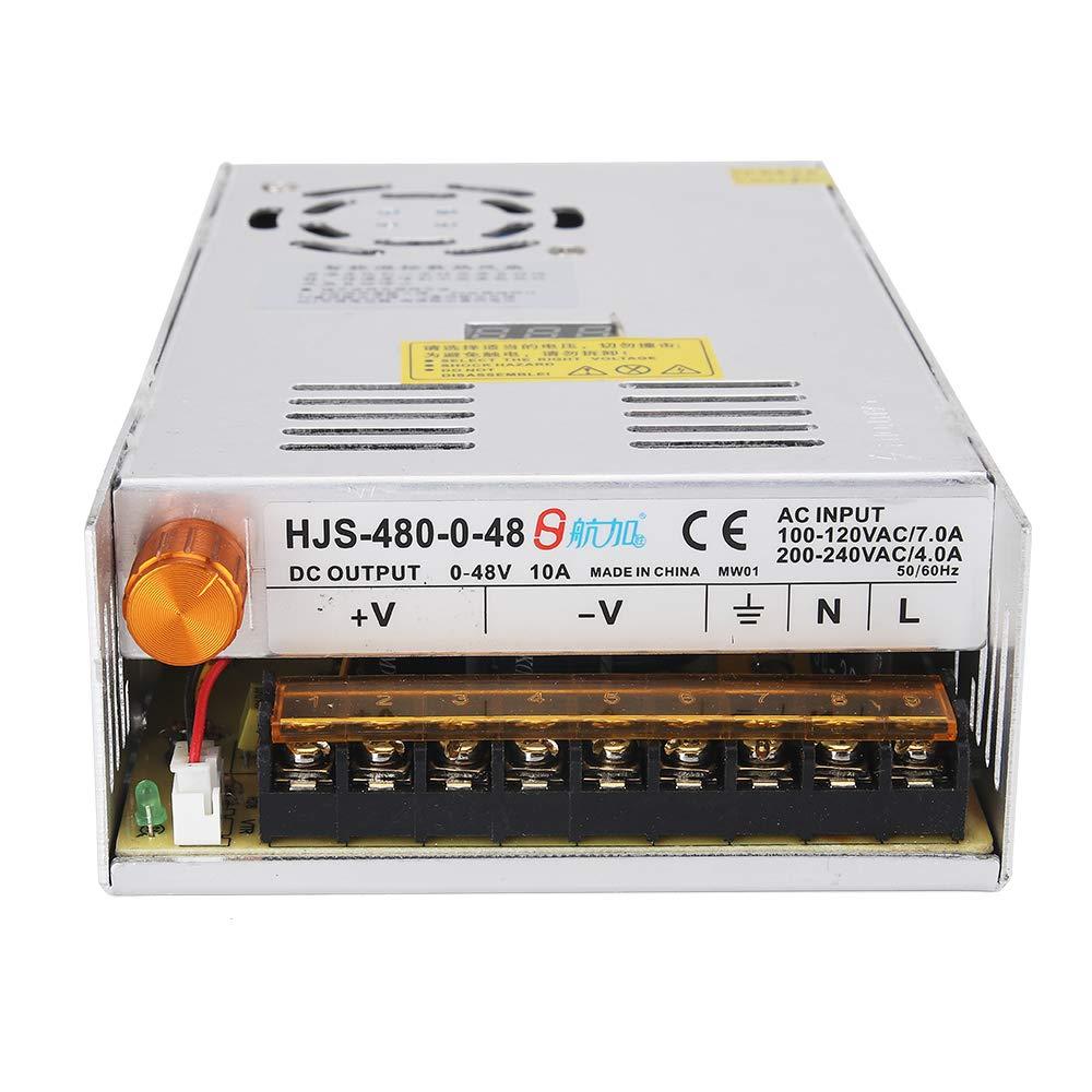 Titoe Adjustable DC Power Voltage Converter AC 110V-220V to DC 0-48V Module Switching Power Supply Digital Display 480W Voltage Regulator Transformer Built in Cooling Fan
