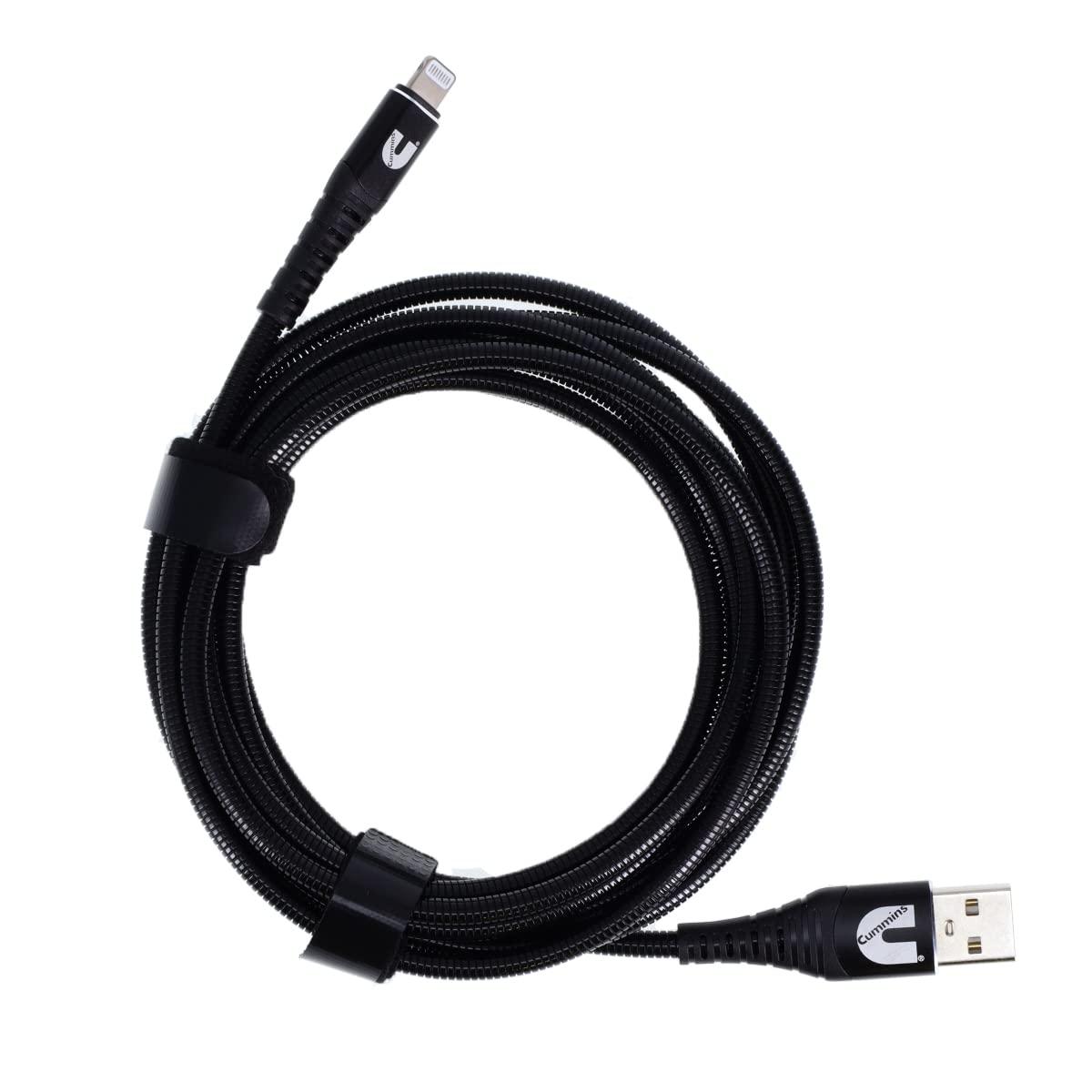 Cummins Cummins Lightning to USB Cable MFi-Certified Compatible with Most Apple Devices Plus Wrap Attachment 8ft CMN4708