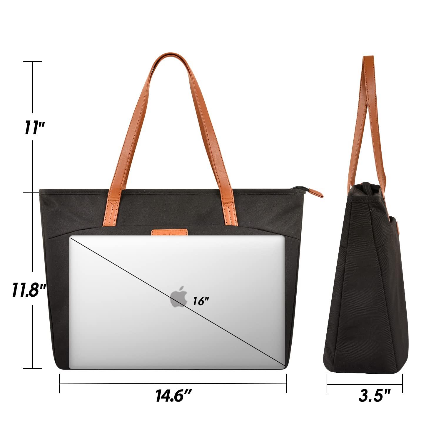 OEIPSMK OEIPSMK Laptop Tote Bag for Women Shoulder Bag with 16 Computer Compartment for Work School Travel (Black)