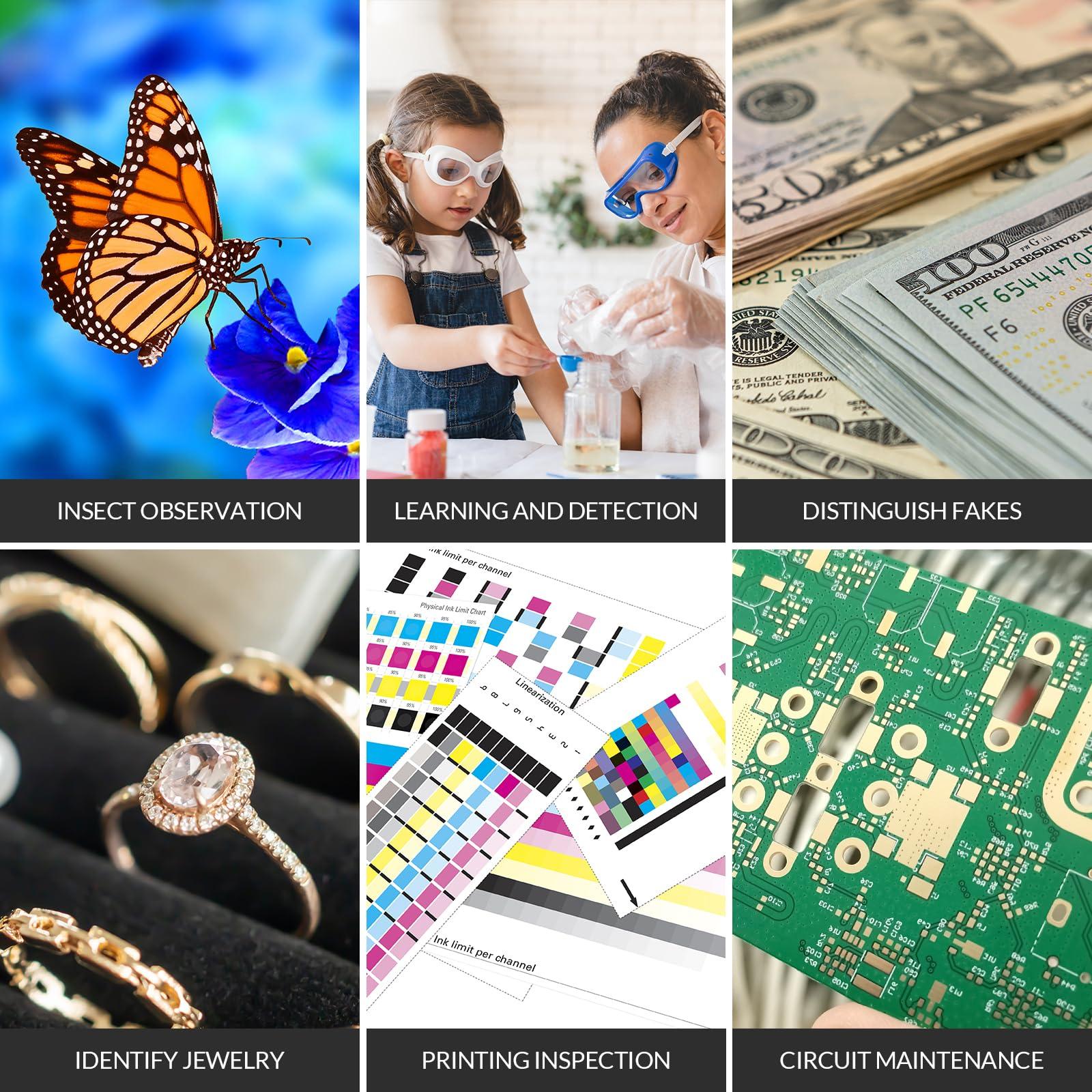 mafiti 4.3\" Coin Microscope 1000x Handheld LCD Digital Microscope with Screen Coin Magnifier with 8 Adjustable LED Lights Compatible with PC Windows/Mac OS with 32GB SD Card