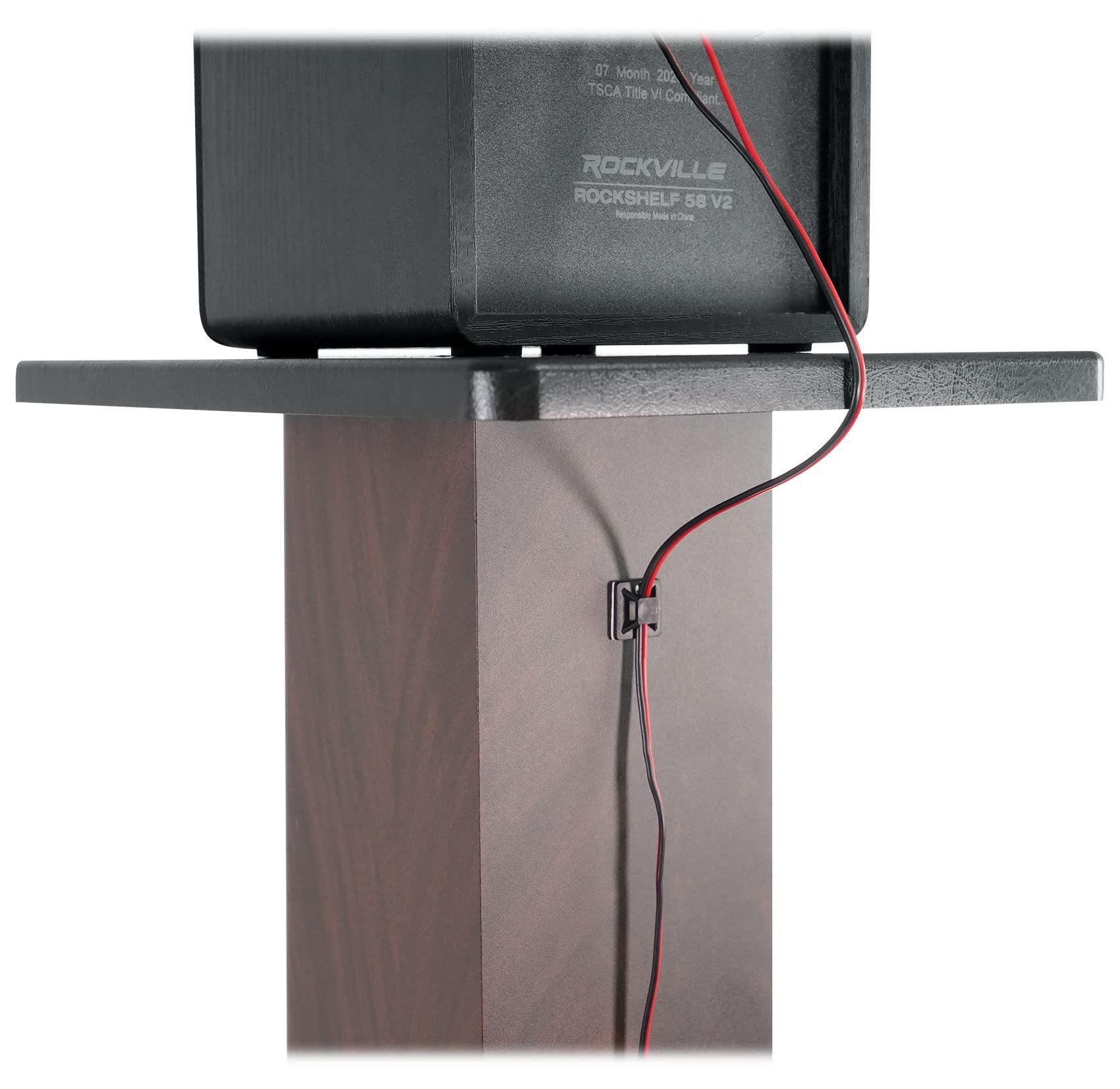 Rockville Rockville ELITE-5B 5.25" Bookshelf Speakers w/Bluetooth+36" Dark Wood Stands