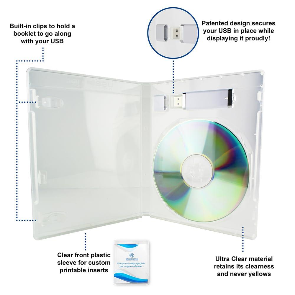 FlashPac Flash Pac USB Flash Drive + Disc Case Super Clear & Compatible White 16GB USB - 25 Pack