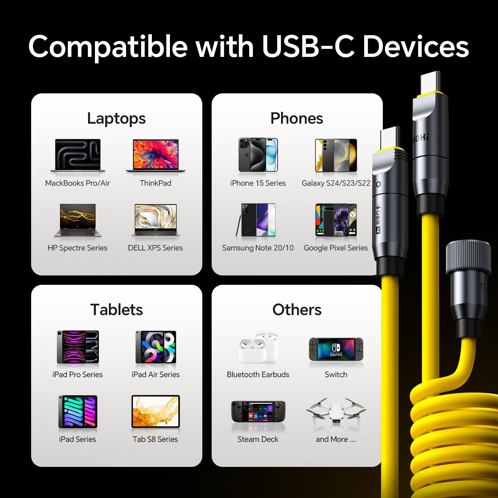 AOHI AOHI 240W 8 in 1 USB 4 Cable Set, The Future 240W PD3.1 USB C Fast Charging Cable Supports 40Gbps Data Transfer 8K HD Display for iPhone15 Pro Max MacBook Pro Air iPad Galaxy