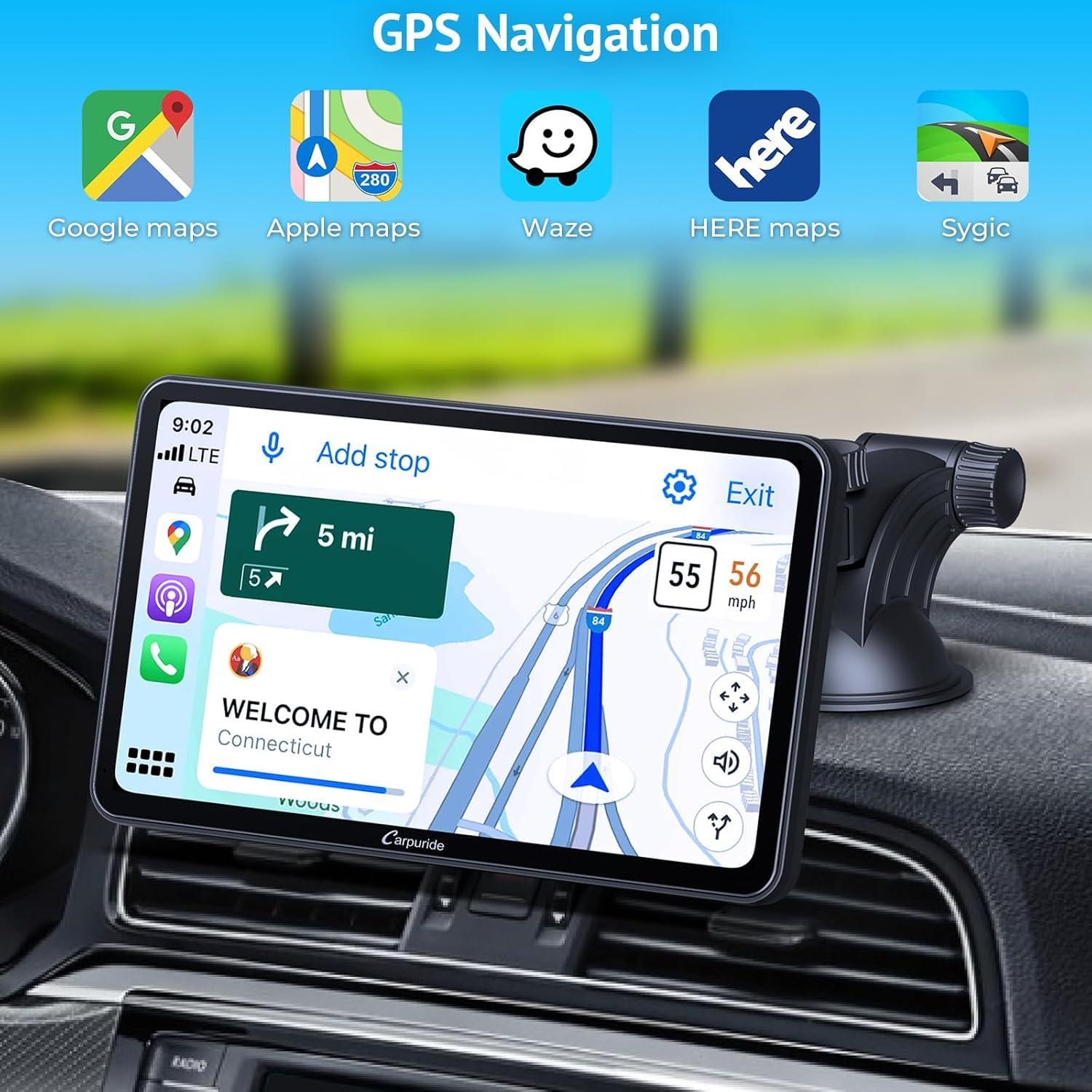 Carpuride Carpuride W701, Portable Wireless CarPlay Screen for Car- 7 Inch Car Play Screen Compatible with Android Auto and Apple CarPlay - Multimedia Player, Bluetooth, Navigation Screen for All Vehicles