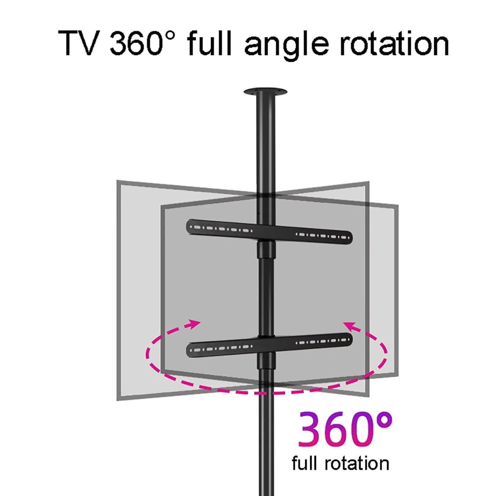 Klauer TV Monitor Wall Mount,TV Wall Mount,360 Degree Rotating Frame - LCD TV Floor Stand, Partition Wall Rotating Rack Rotating TV Cabinet Rotating Base, 32-75inch LED Screen Display (Size : 170-205cm (Siz