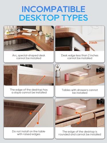 NODOCA NODOCA No Drill Under Desk Cable Management Tray, 17\'\' Wire Management, Punch-Free Clamp on, Newest Metal Cable Tray, Wire Organizer Under Desk, Under Desk Basket for Office and Home, White(2 Packs)