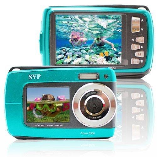 SVP SVP Aqua 5500 Blue (with Micro 4GB) 18MP Dual Screen Waterproof Digital Camera