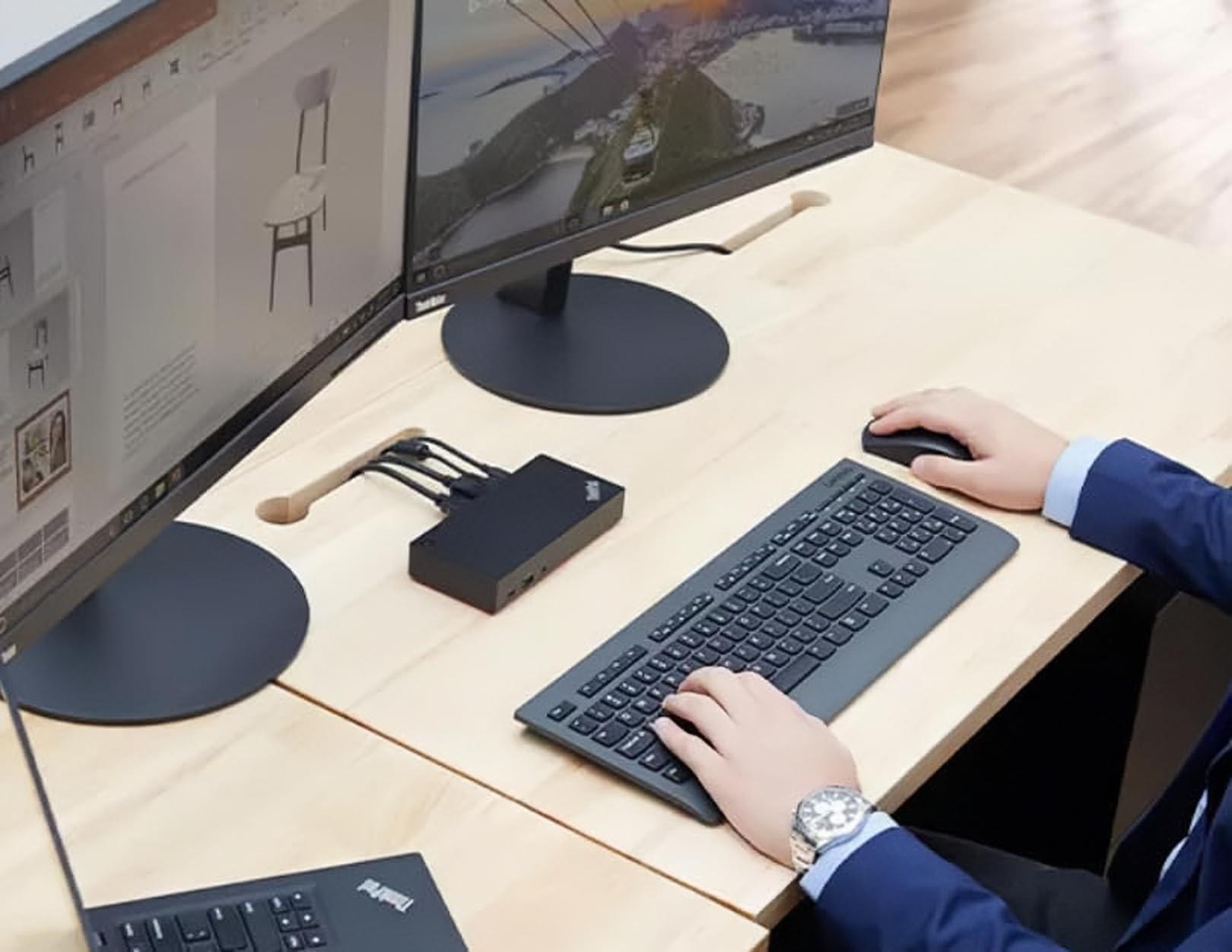 Lenovo Lenovo ThinkPad Universal USB-C Dock 40A9 DK1633 Laptop Docking Station 03X7194, VGA, DP, USB-C, USB3.0, USB-C Cable, 90w AC Adapter, Black (Renewed)