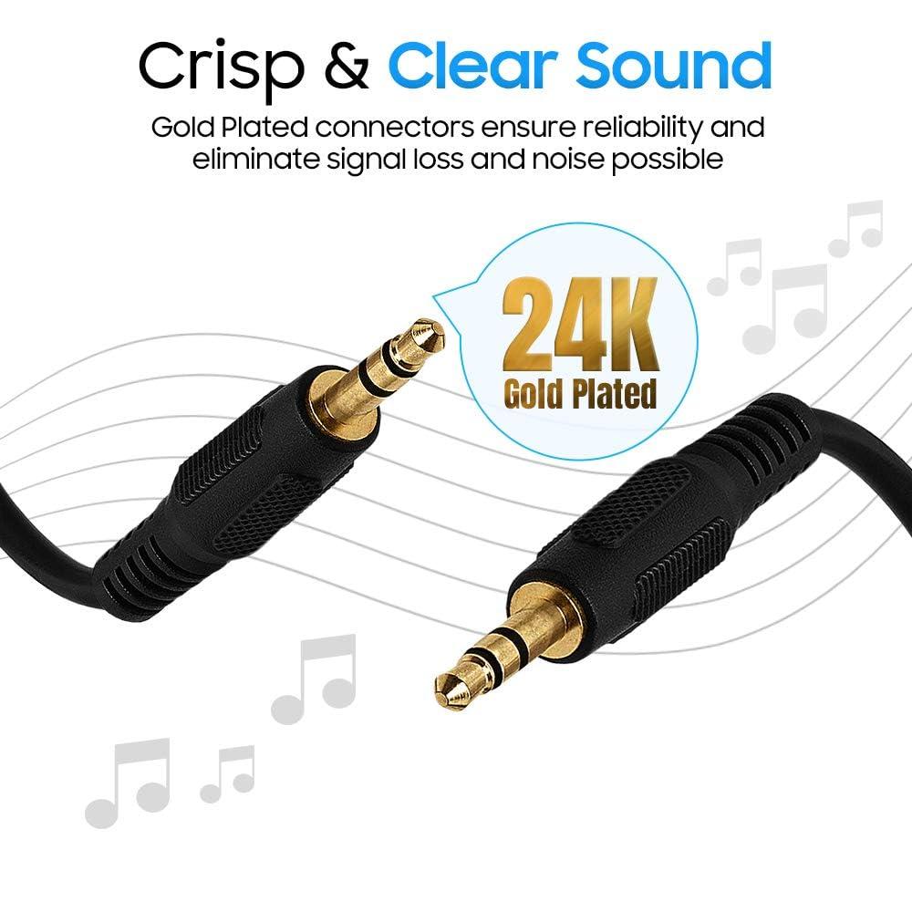 Cmple Cmple - 3.5mm Aux Audio Cable Stereo 12 ft AUX Cable Male to Male Speaker Cable Auxiliary Cord Adapter for Car, Phone, Headphones - Black