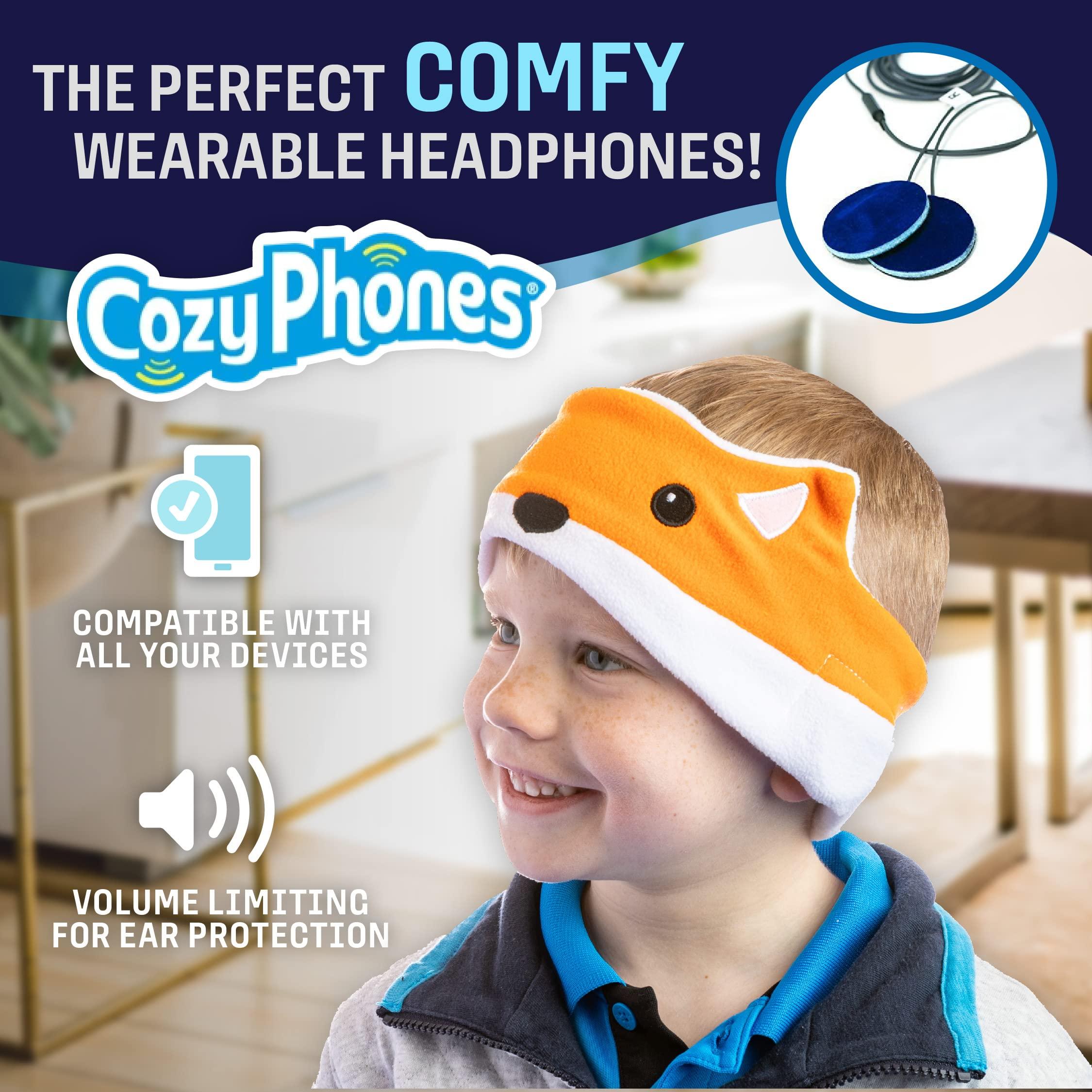 CozyPhones CozyPhones Kids Headphones Volume Limited with Thin Speakers & Super Soft Fleece Headband - Perfect Toddlers & Children\'s Earphones for Home, School & Travel - Fox