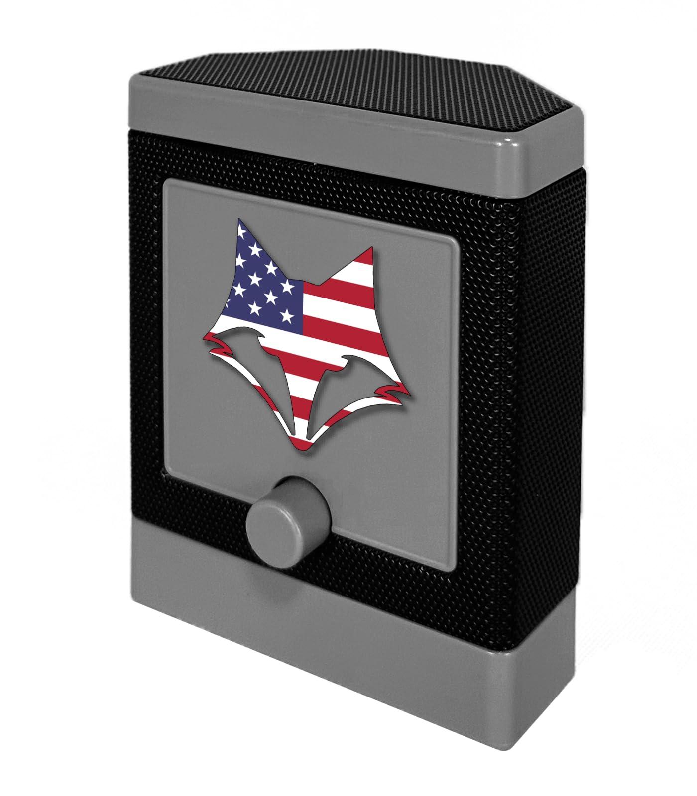 Desert Fox Desert Fox DJ-10 Wireless Golf Speaker - Bluetooth Speaker Built Specifically for Golf - Magnetic Attachment to Golf Cart (Gray w/US Flag)