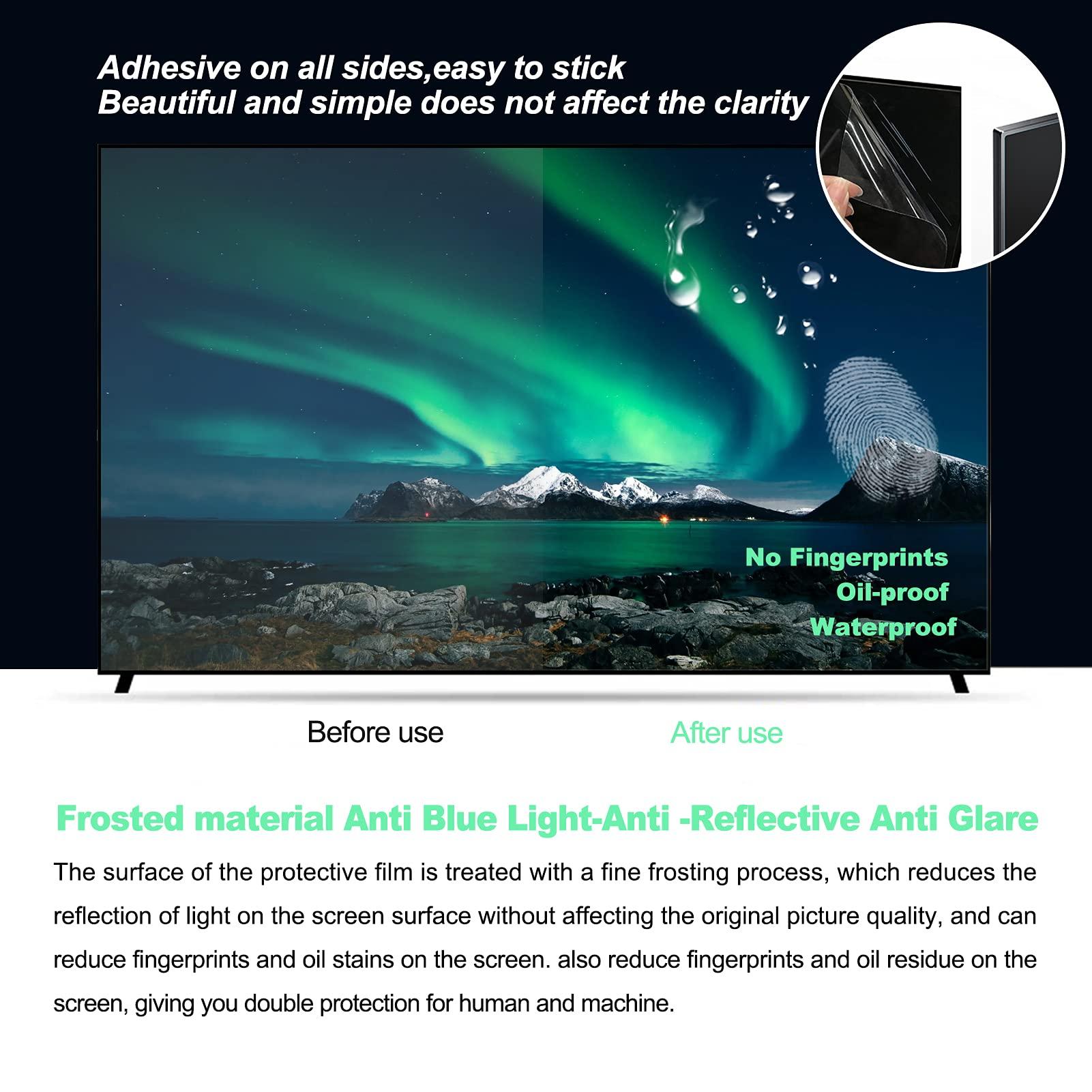 BU TV Screen Protectors TV Screen Protector - Anti-Glare Anti Blue Light for 55 Inch Monitor, Anti-Scratch Protector Film for LCD, LED, 4K OLED & QLED HDTV,55" 1211 * 682