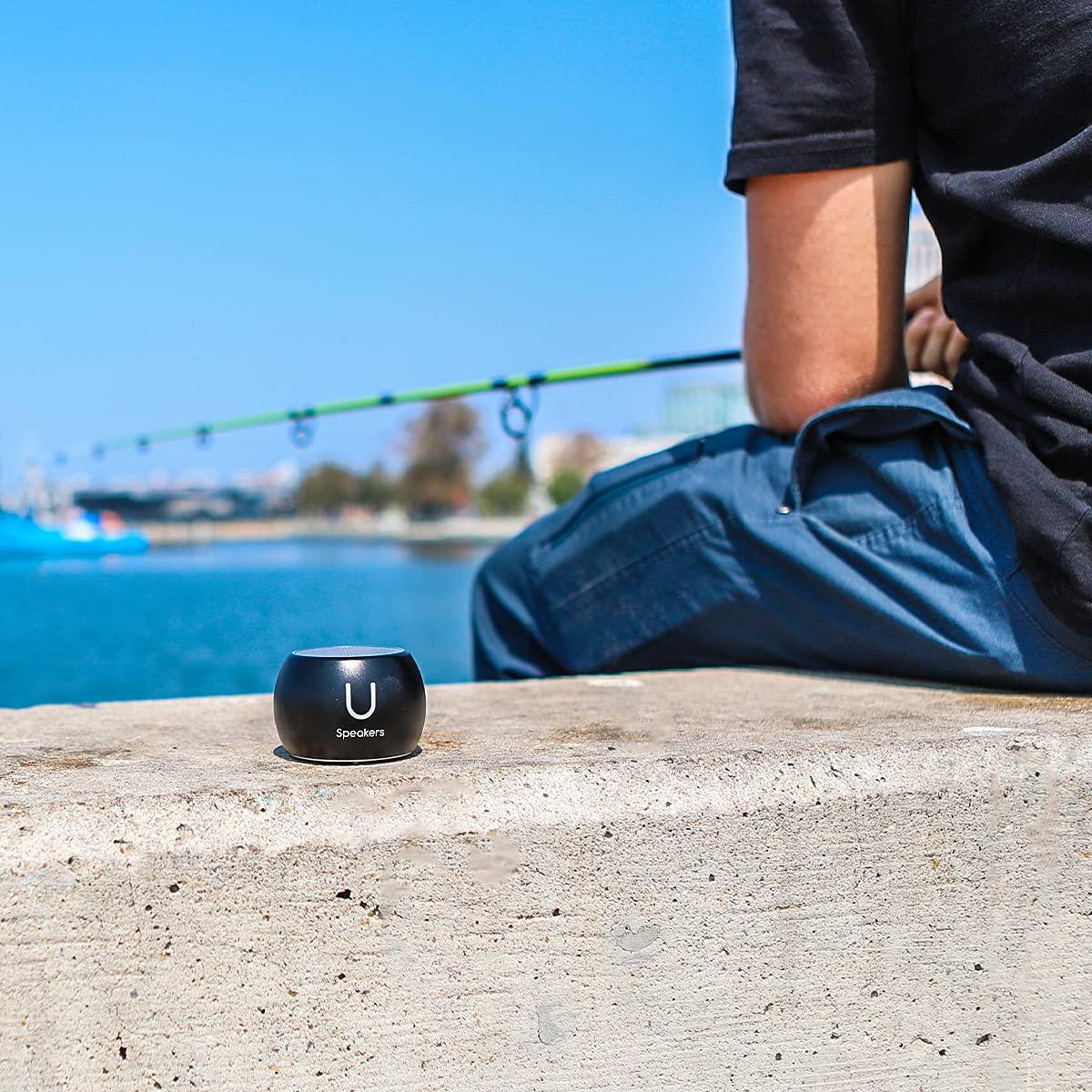 Fashionit Fashionit U Boost Speaker | Stylish Portable Wireless Bluetooth 5.0 with Built-in Subwoofer and Mic | Perfect Mini Speaker for Home, Parties, Travel! Small Device, Rich Sound | Black