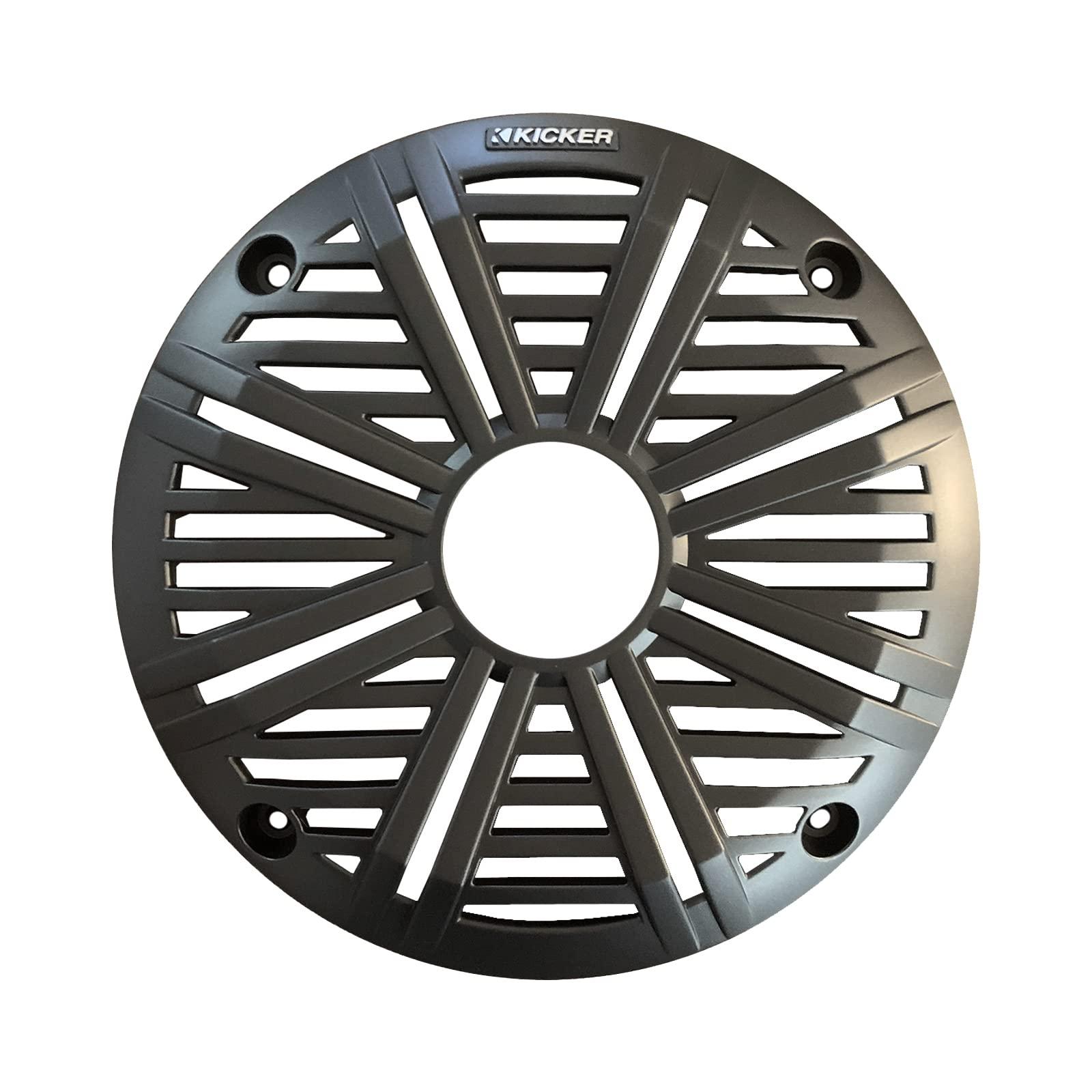 KICKER KICKER 6.5" 195 Watt Peak Power Marine OEM Replacement RGB Multicolor LED Boat Audio Speakers (Pair) with Charcoal Salt Water Grilles