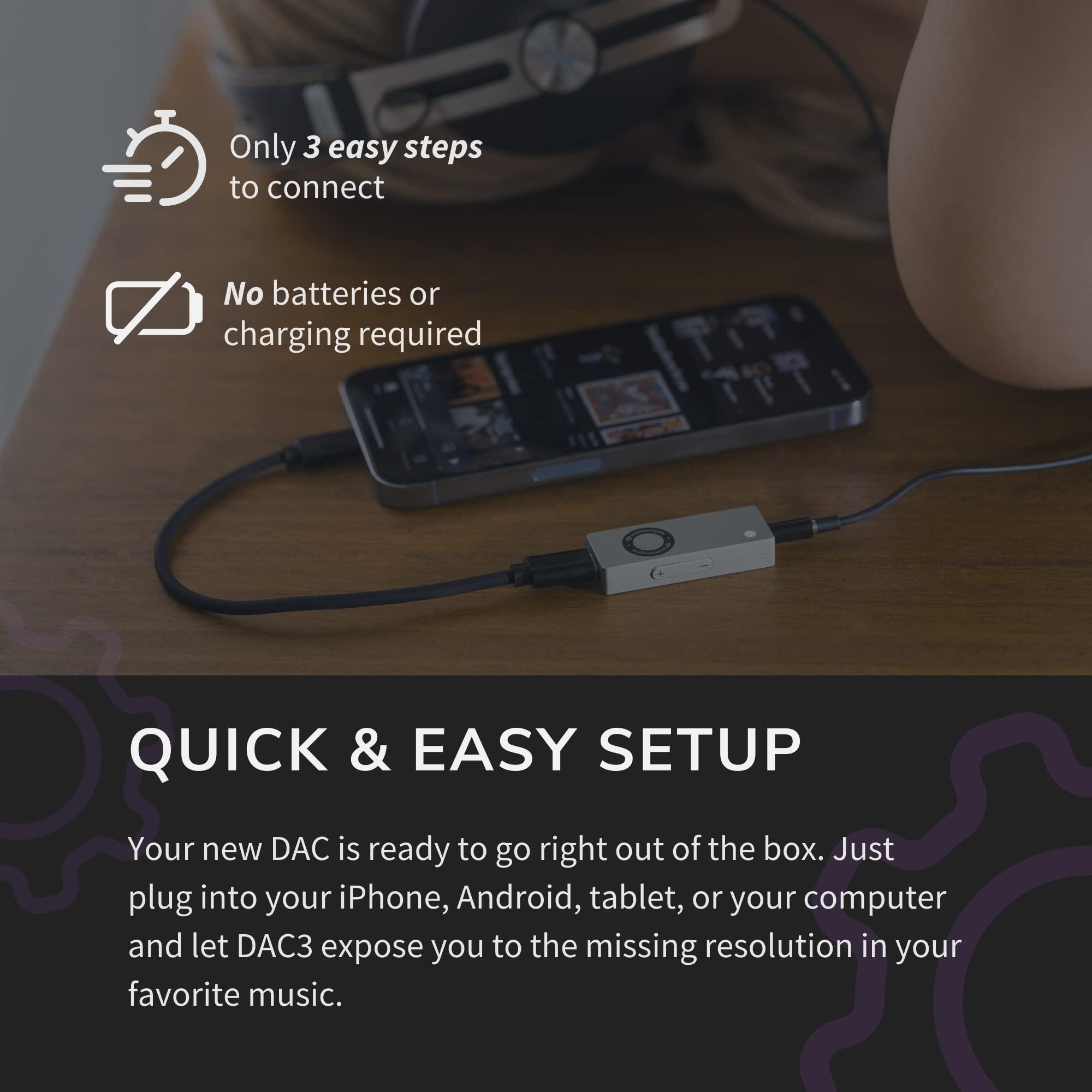 Audioengine Audioengine DAC3 32-Bit Mobile Headphone Digital to Analog Converter for Hi-Res Music and Audio