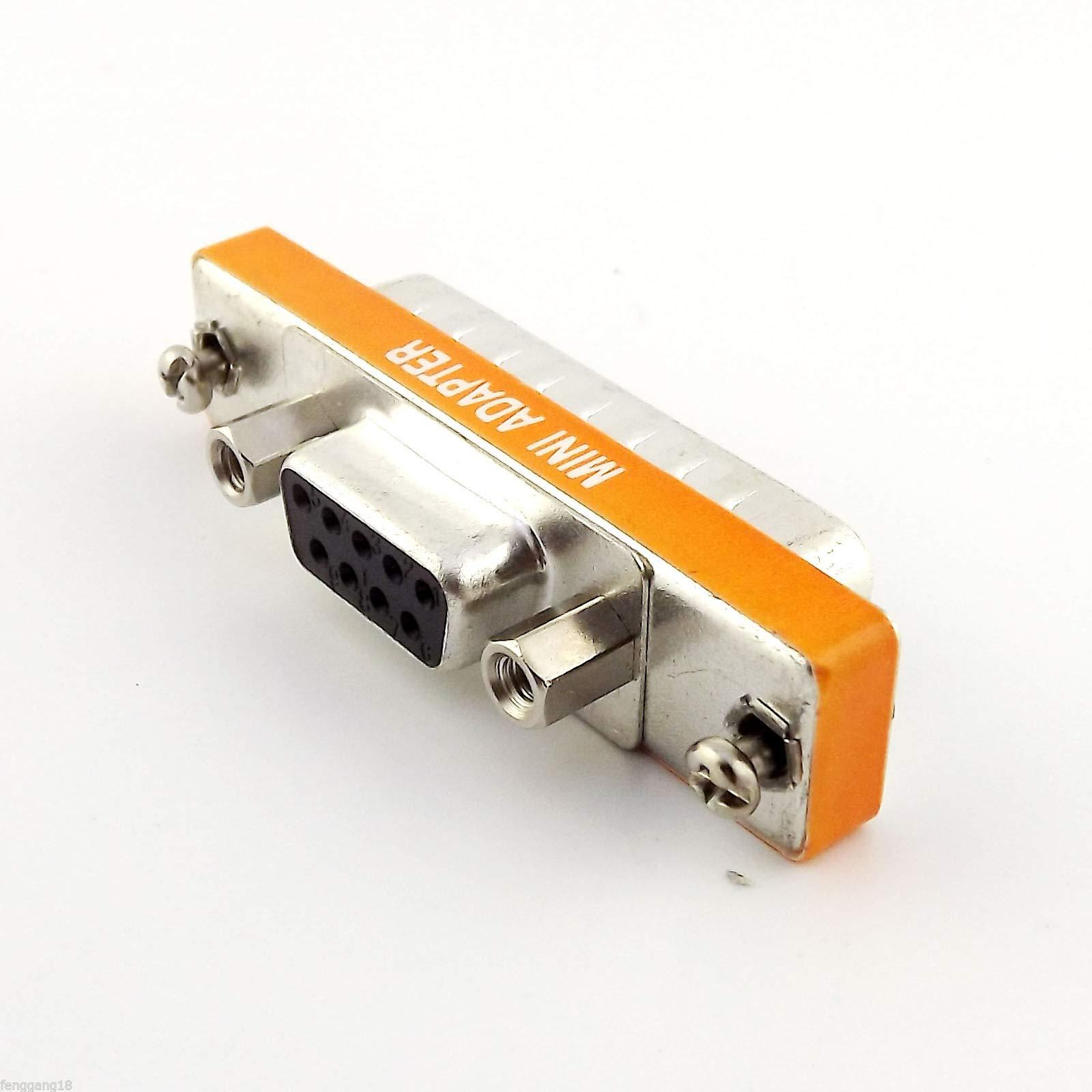 Delmitan Connector and Terminal VGA DB9 9 Pin Female to DB25 25 Pin Male Serial RS-232 Gender Adapter Converter