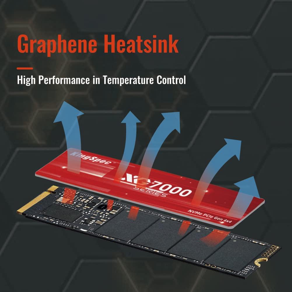 KingSpec KingSpec XG7000 2TB NVMe SSD M.2 PCIe Gen4 M.2 2280 Internal Solid State Drives Up to 7400MB/s Suitable for Desktop, Gaming Laptop, Enthusiasts, IT Profession