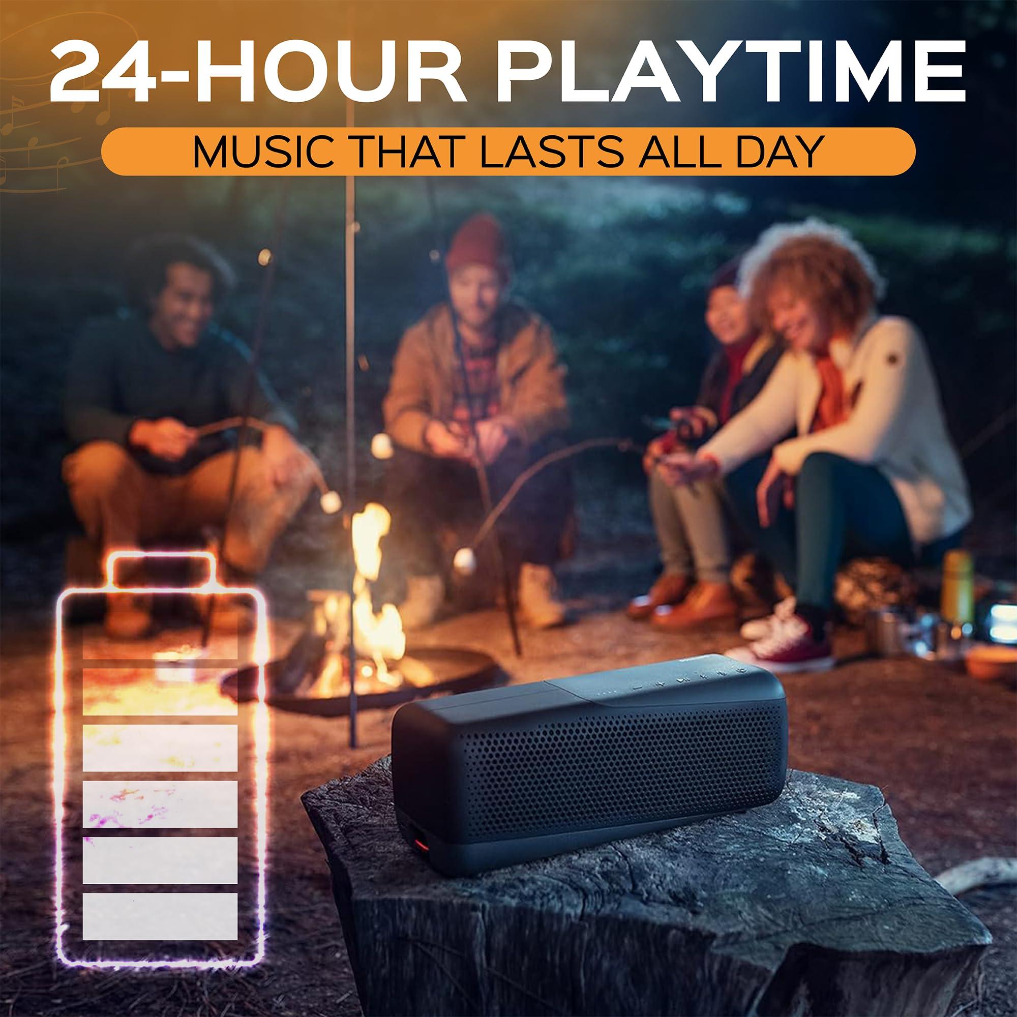 Philips Audio Philips S7807 Wireless Bluetooth Speaker, 7000 Series - 40W Output, IP67 Waterproof, 24-Hour Playtime, Portable with Built-in Microphone, Voice Assistant, USB-C, and Power Bank, Black