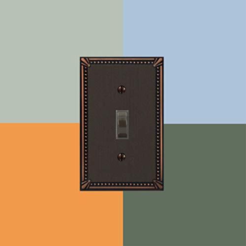 AMERELLE Amerelle 74TTRDB Imperial Bead Wallplate, 2 Toggle / 1 Rocker, Cast Metal, Aged Bronze, 1-Pack