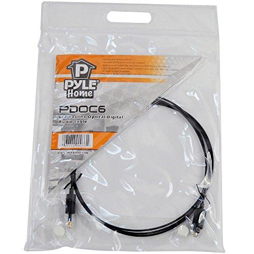 Pyle Pyle Home 6-Feet Optical Digital Audio Cable - Premium and standard Mini Toslink to Toslink Digital Optical Audio Cable and Male Plug Connector Adapter Converter Jack Wire Cord -PDOC6
