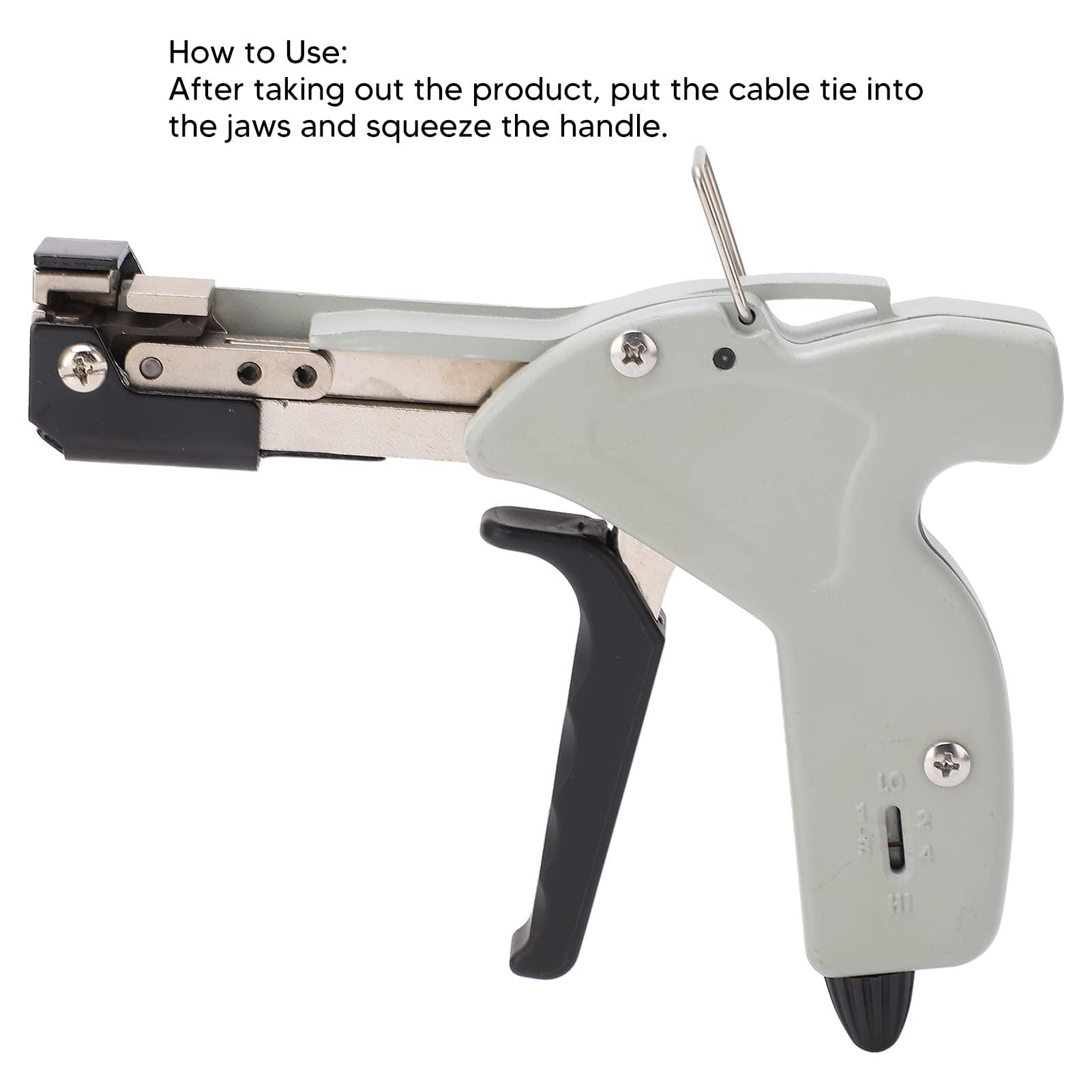 Tomotato Stainless Steel Cable Tie Gun, Zip Tie Gun Automatic Cable Tie Cutter Tightening Tool for Fixing Fences Pipes