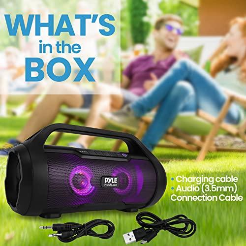 Pyle Pyle Wireless Portable Bluetooth Boombox Speaker - 500W 2.0CH Rechargeable Boom Box Speaker Portable Barrel Loud Stereo System with AUX Input/USB/SD/Fm Radio, 3" Subwoofer, Voice Control - PBMWP185