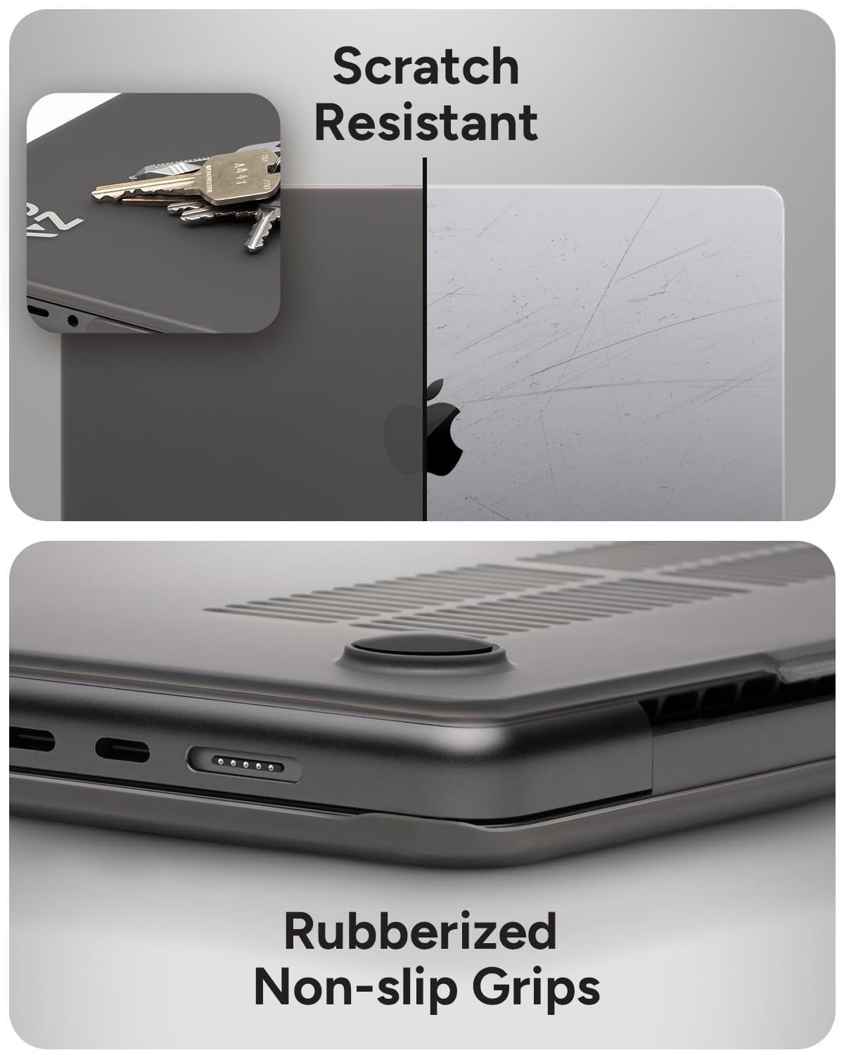 ZAGG ZAGG MacBook Protection MacBook Pro 16-inch M4/M3/M2/M1 Case Premium Two-Piece Hard-Shell Snap-on Cover with Non-Slip Grips, Durable, Lightweight, Scratch-Resistant, Frosted Finish, Smokey Black