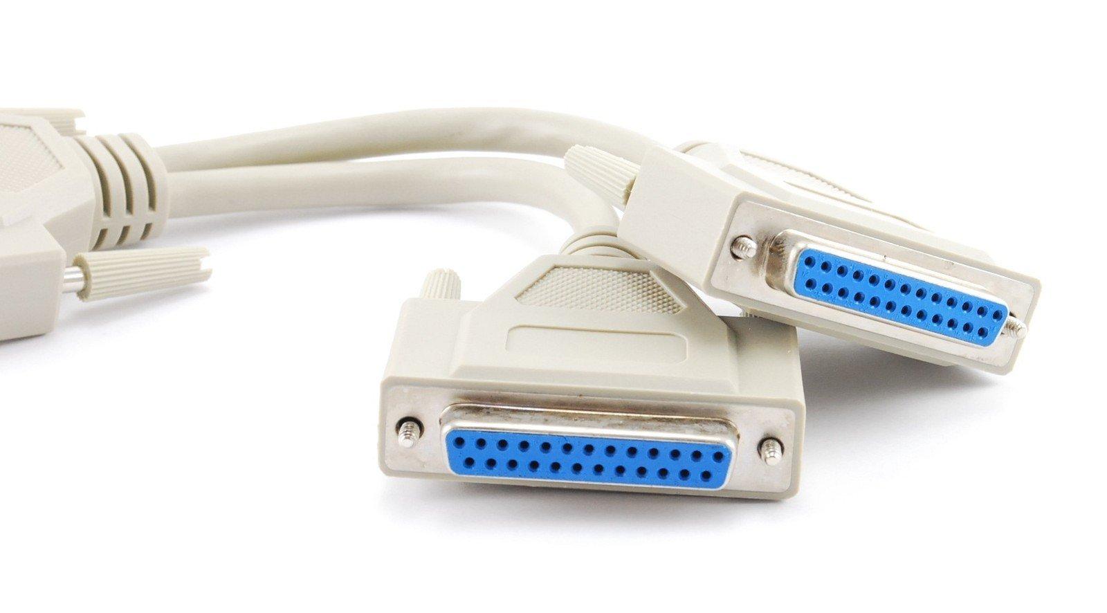 CABLESONLINE.COM ATLANTIC COMPUTERTECH CablesOnline 8 inch DB25 Parallel Male/Dual Female Y-Splitter Printer Cable (YS-005)