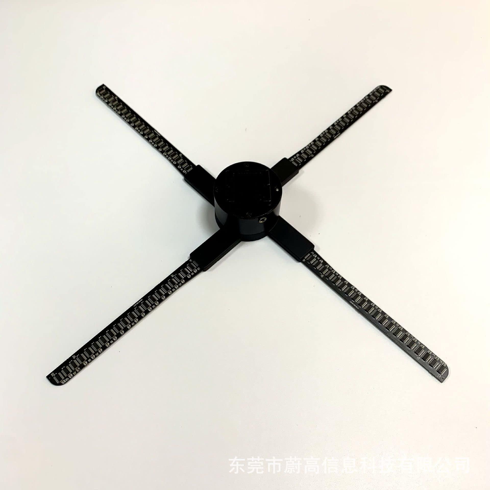 PYPYP 3D Hologram fan,3D Hologram Projector, 3D Holographic Projection Wall-mounted Advertising Machine Three-dimensional Suspension Fan Led Display Outdoor High-definition Naked Eye 52cm for Halloween,Bar,