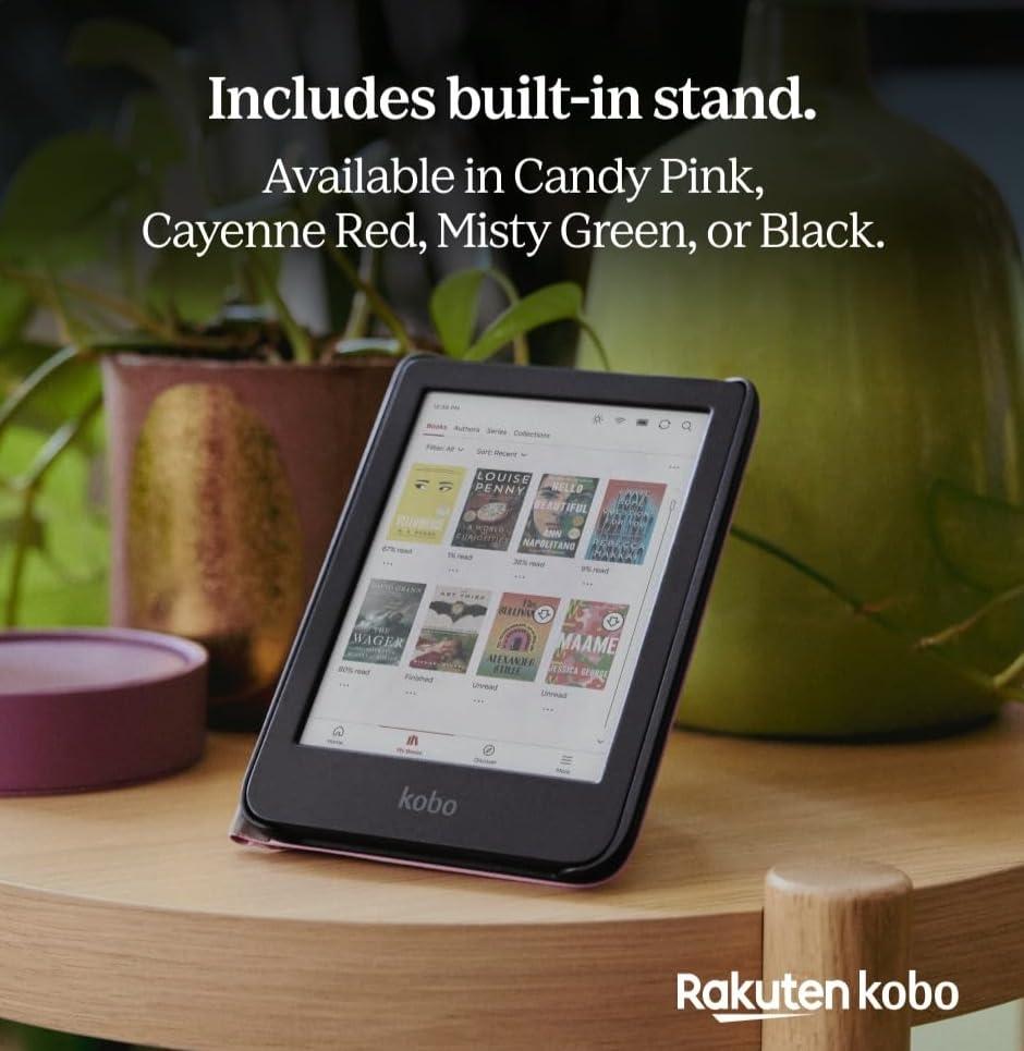 Kobo Kobo Clara Colour/BW SleepCover Case | Black | Sleep/Wake Technology | Built-in 2-Way Stand | Vegan Leather | Compatible with 6 Kobo Clara Colour/BW eReader