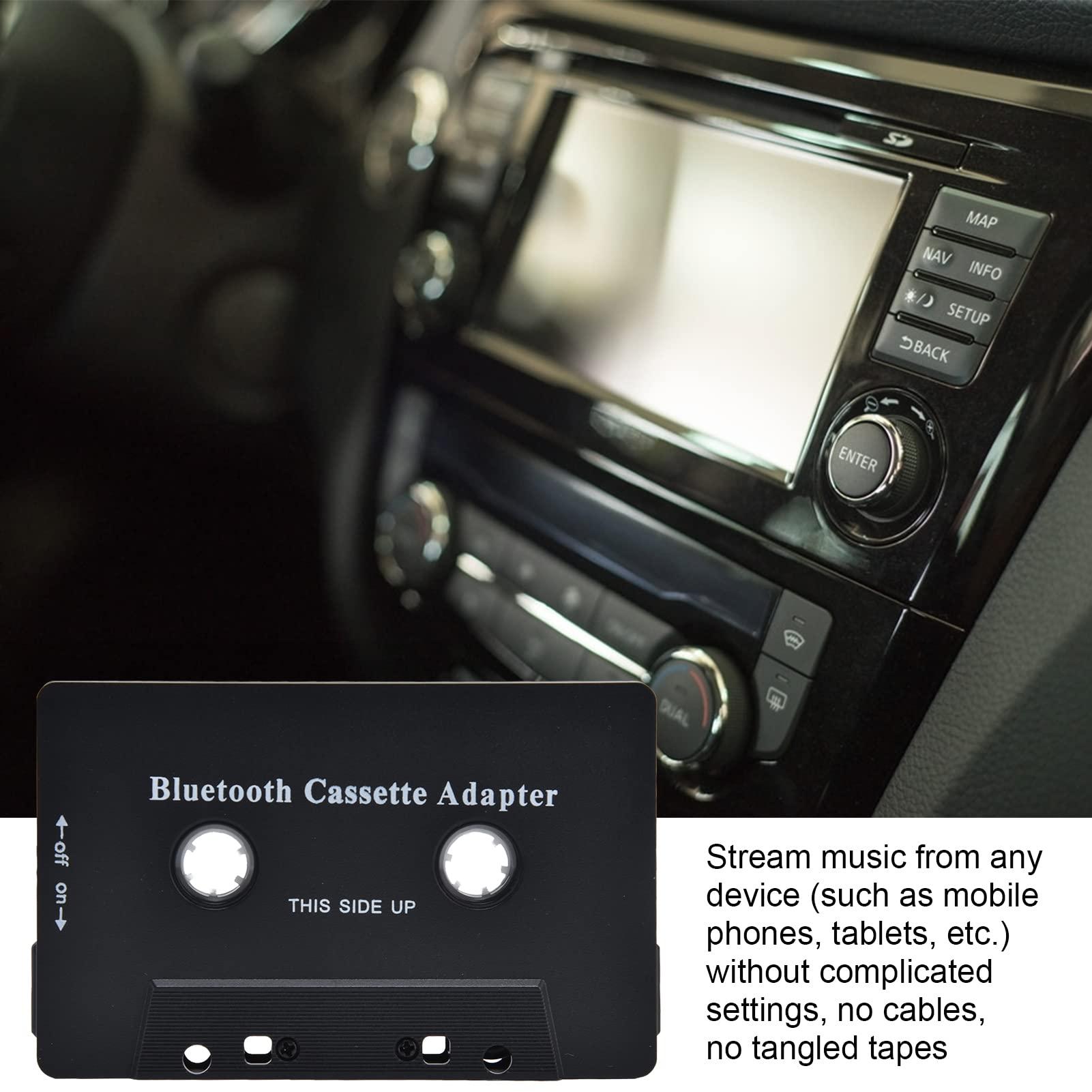 Qiilu Qiilu Car Tape Player Adapter Cassette Tape Player Adapter Abs Car Cassette Player Adapter Car Bluetooth Cassette Reiver Converter with USB Cable