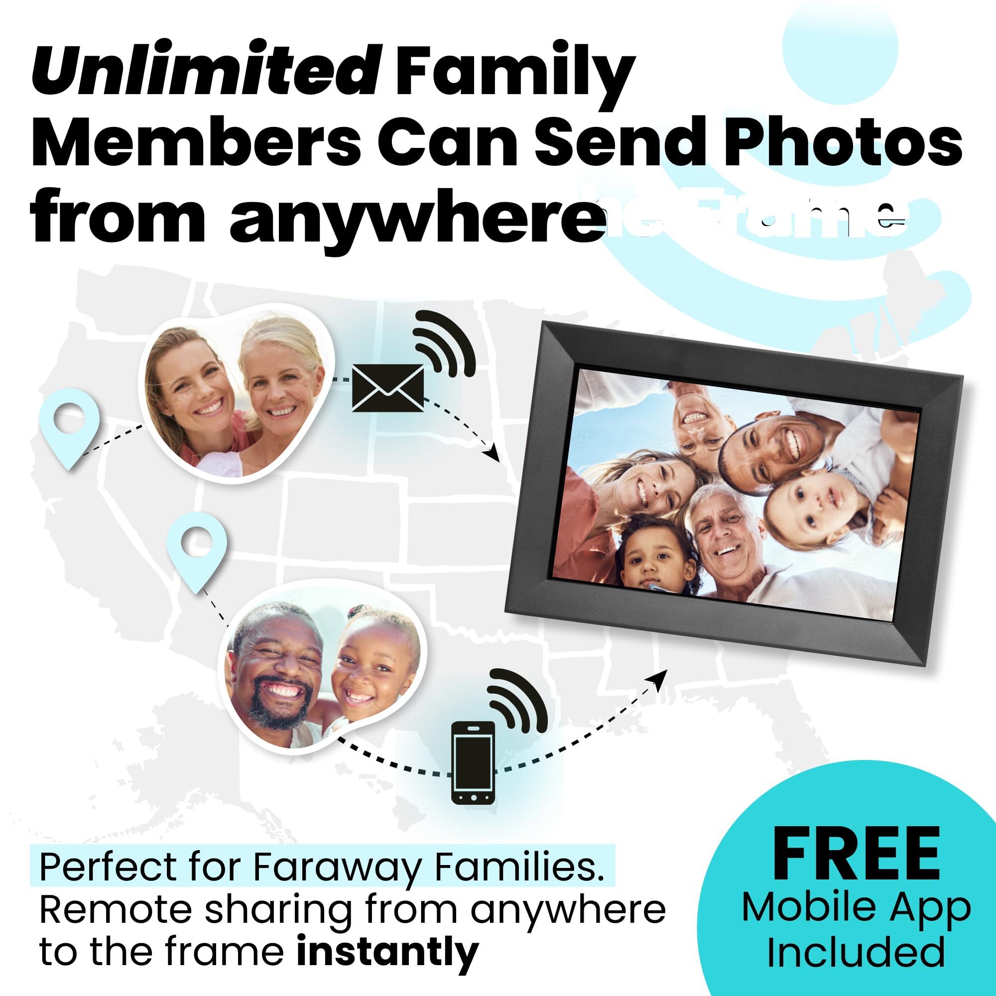 PhotoSpring PhotoSpring 10 inch WiFi Digital Picture Frame | Send Photos by Email, Web or Our Free App | Electronic Picture Frame with Touchscreen & 32GB Internal Memory | Easy Setup | Play Videos up to 5 min