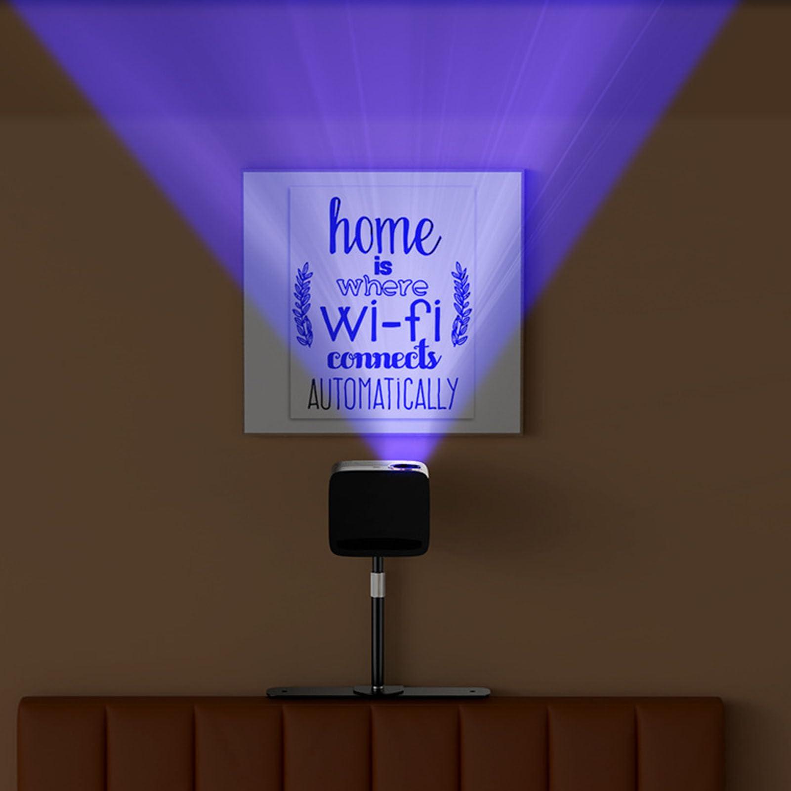 Dpofirs Projector Stand for Bed Headboard, Couch Back, Adjustable Height, 360 Degree Rotatable 90 Degree Tiltable, Metal Structure Projector Mount (White)