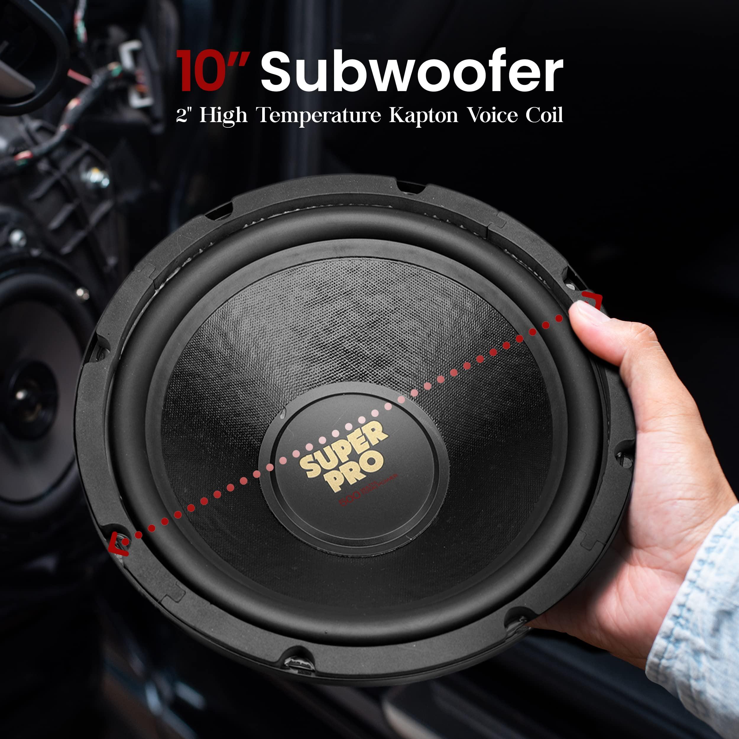 Pyramid Pyramid 10 Inch Car Subwoofer Speaker - 500 Watt High Powered Car Audio Sound Component Speaker System w/ 2 Inch High-Temperature Kapton Voice Coil, 85.6 dB, 8 Ohm, 60 oz Magnet - Pyramid PW1048USX