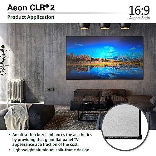 Elite Screens Elite Screens Aeon CLR2, 123-Inch ALR Projector Screen, Edge-Free Fixed Frame, 90% Ambient Light Rejecting, Grey Screen for UST & Short Throw ProjectorsIndoor Movie & Home Theater Screen, AR123H-CLR2