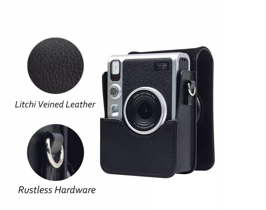 Fujifilm Fujifilm Instax Mini EVO Hybrid Instant Camera Bundle with Case Compatible with Fujifilm Instax Mini EVO + Fujifilm Instax Mini Twin Pack Instant Film (16437396) (Black)