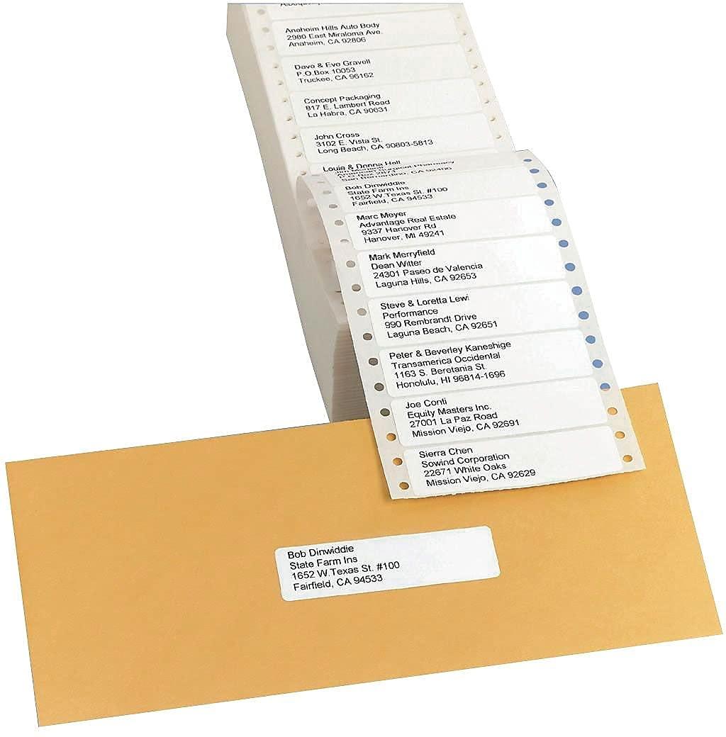 AVERY Avery Dot Matrix Printer Mailing Labels, Pin-Fed Printers, 0.94 X 3.5, White, 5,000/box