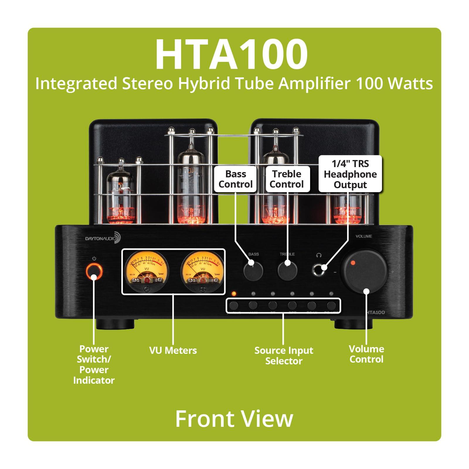 Dayton Audio Dayton Audio HTA100 Integrated Stereo Hybrid Tube Amplifier 100 Watts