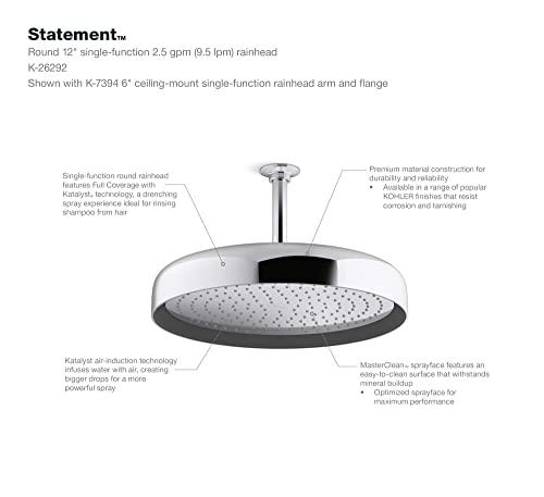 Kohler KOHLER 26292-BL Statement Round 14\" Single-Funtion 2.5 gpm Rainhead, Matte Black