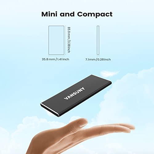 Vansuny Vansuny 1TB Portable External SSD, USB 3.1 Gen2 540MB/s High-Speed Data Transfer, Metal USB C Mini Portable External Solid State Drive for PC, Laptop, Phones and More