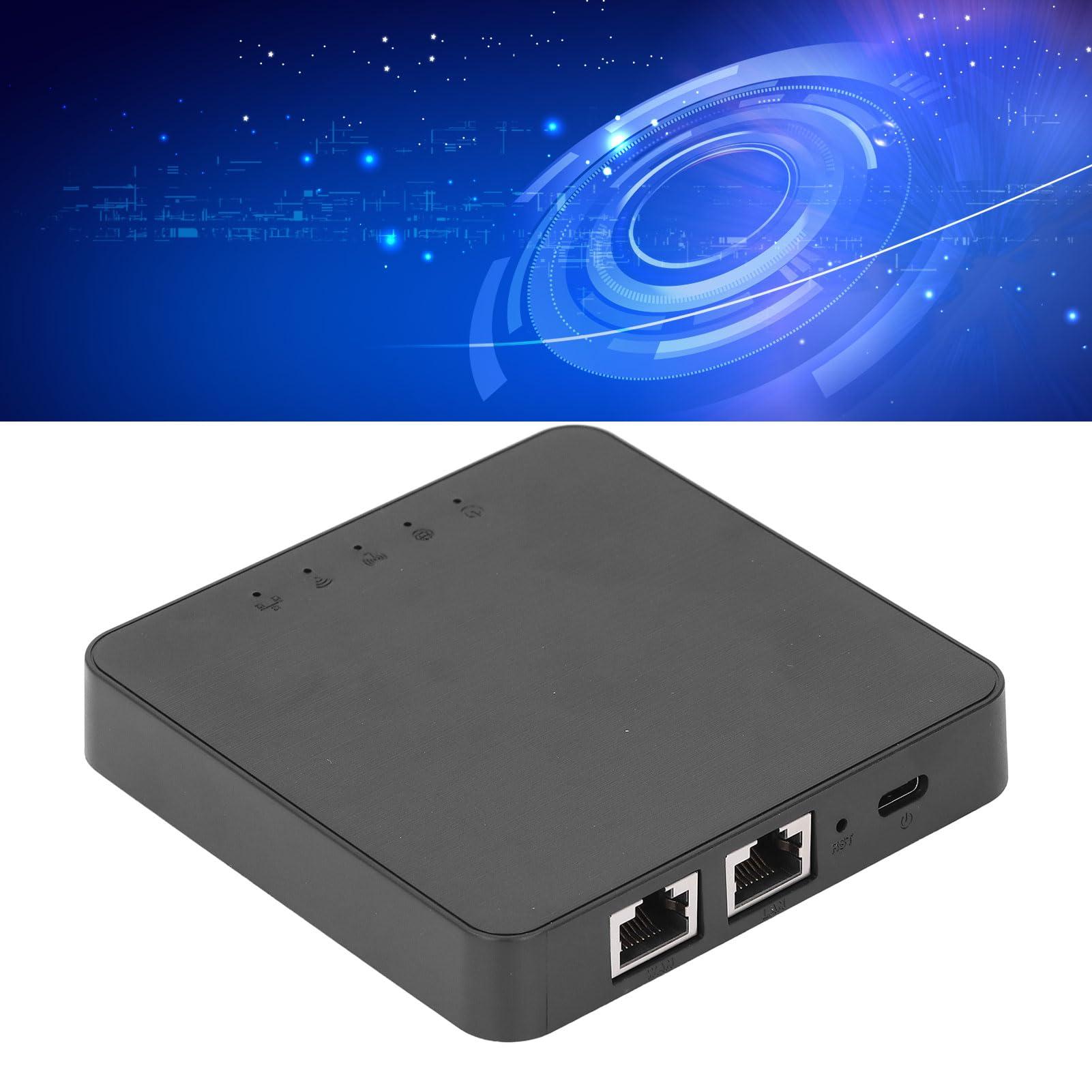 Asixxsix 4G LTE Broadband Modem, 4G LTE Router for All European Nano SIM Card, 2 Gigabit Ethernet Port SIM Card Modem Mobile Hotspot for Travel Camping Security Camera European Version