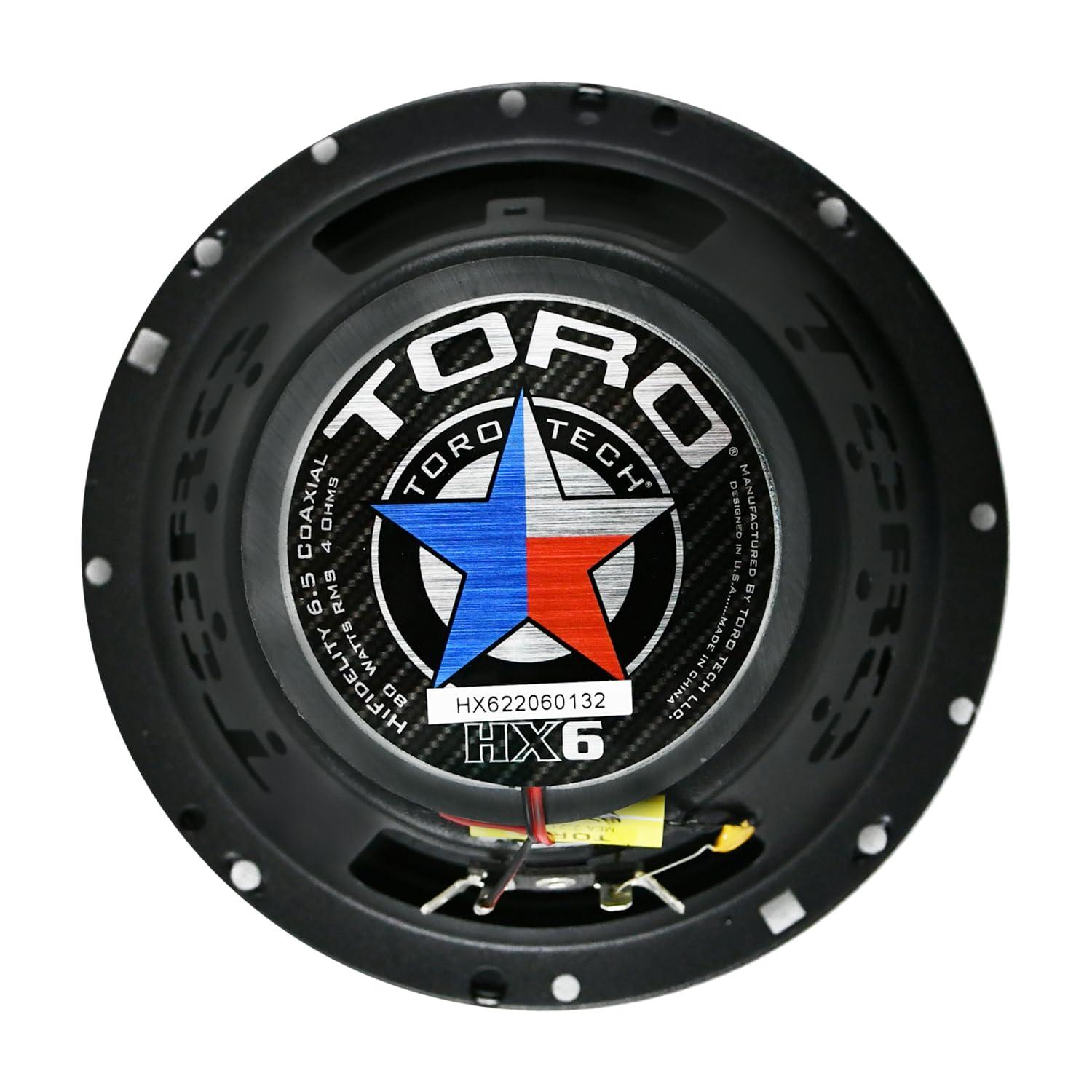 TORO TECH TORO TECH HX6 | 6.5 Inch 2-Way Coaxial Car Speaker Set - 160 Watt MAX / 80 Watts RMS (Pair)