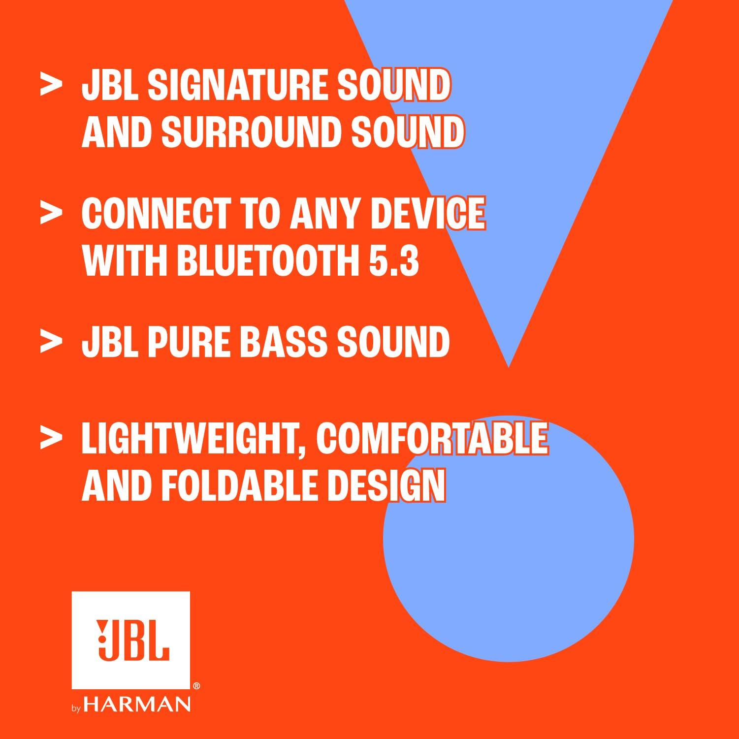 JBL JBL Live 670NC - Wireless On-Ear Headphones with Adaptive Noise Cancelling with Smart Ambient, Up to 65H Battery Life with Speed Charge, Lightweight, Comfortable and Foldable Design (Blue)